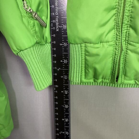 Vintage Ralph Lauren Polo Jeans Co Puffer Jacket Womens Large Lime Green Down - Picture 6 of 9